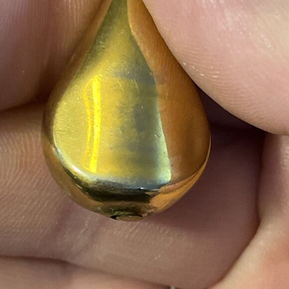 Rare HTF Vintage Napier Goldtone Heavy Teardrop Y Drop Necklace 30” - Picture 6 of 12